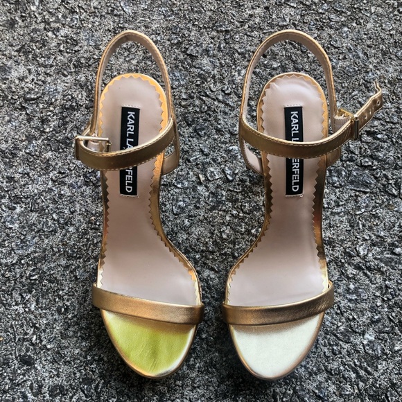 Karl Lagerfeld Paris High Heel Pumps Gold - Picture 2 of 7